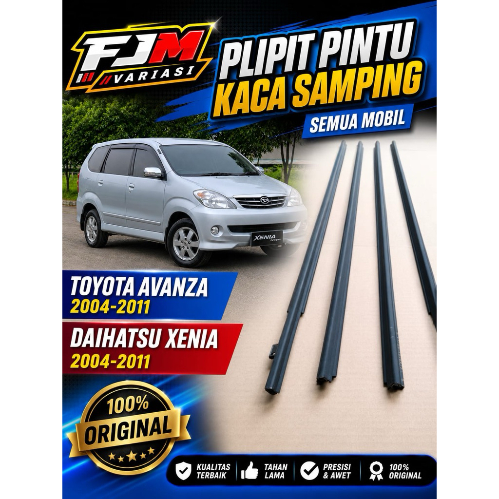 KARET PINTU KACA SAMPING PELIPIT PLIPIT WATER STRIP SEMUA MOBIL AVANZA E G S VVTI LAMA DAIHATSU XENI
