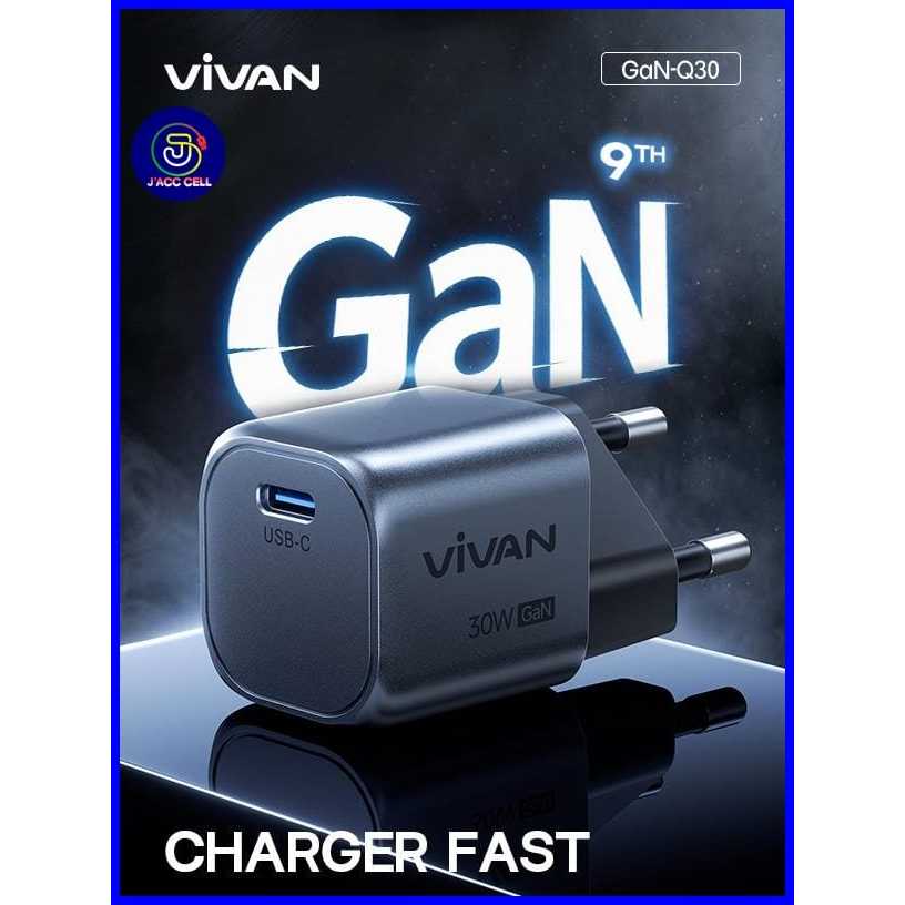 Kepala Charger 30W Vivan Gan-Q30 Adapter Charger USB C Fast Charging 30W Original VIVAN
