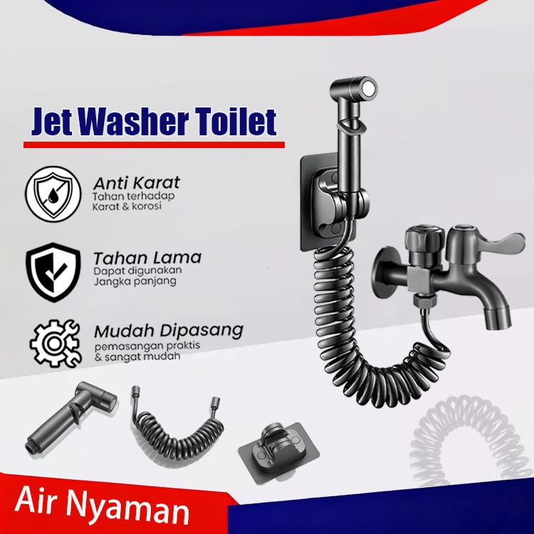 Jet Shower Closet SUS304 1 Set Kran Cabang Shower 2 Kran Air Double Kran Closet Duduk Kamar Mandi