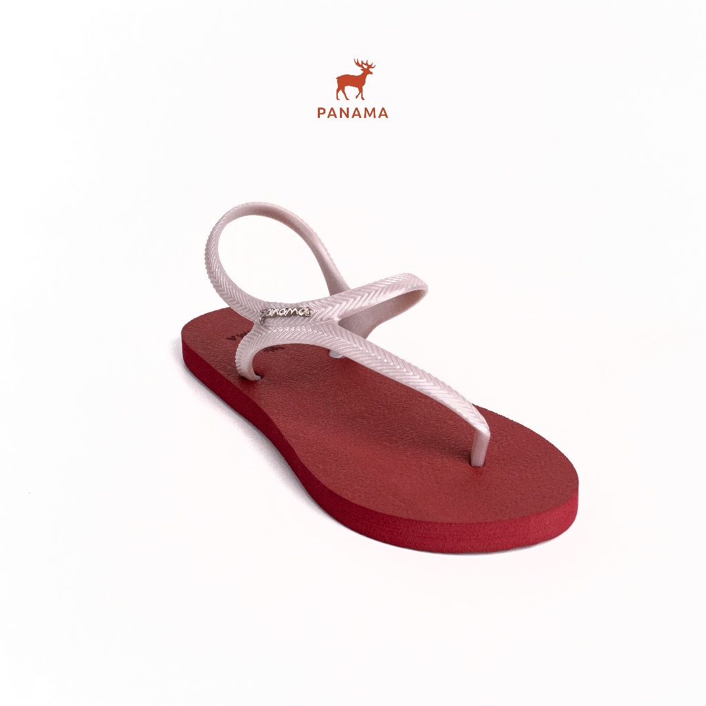 Panama Suri 04 Burgundy / Mauve - Sandal Strappy Tali Belakang Wanita Sendal Karet Cewek Maroon Tali