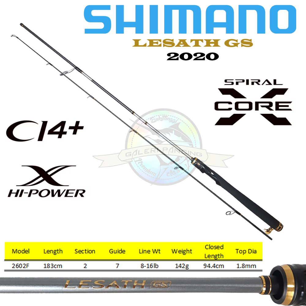 Joran Pancing Shimano Lesath 20 2602F 183cm 8-16LB C14+ Fuji SIC