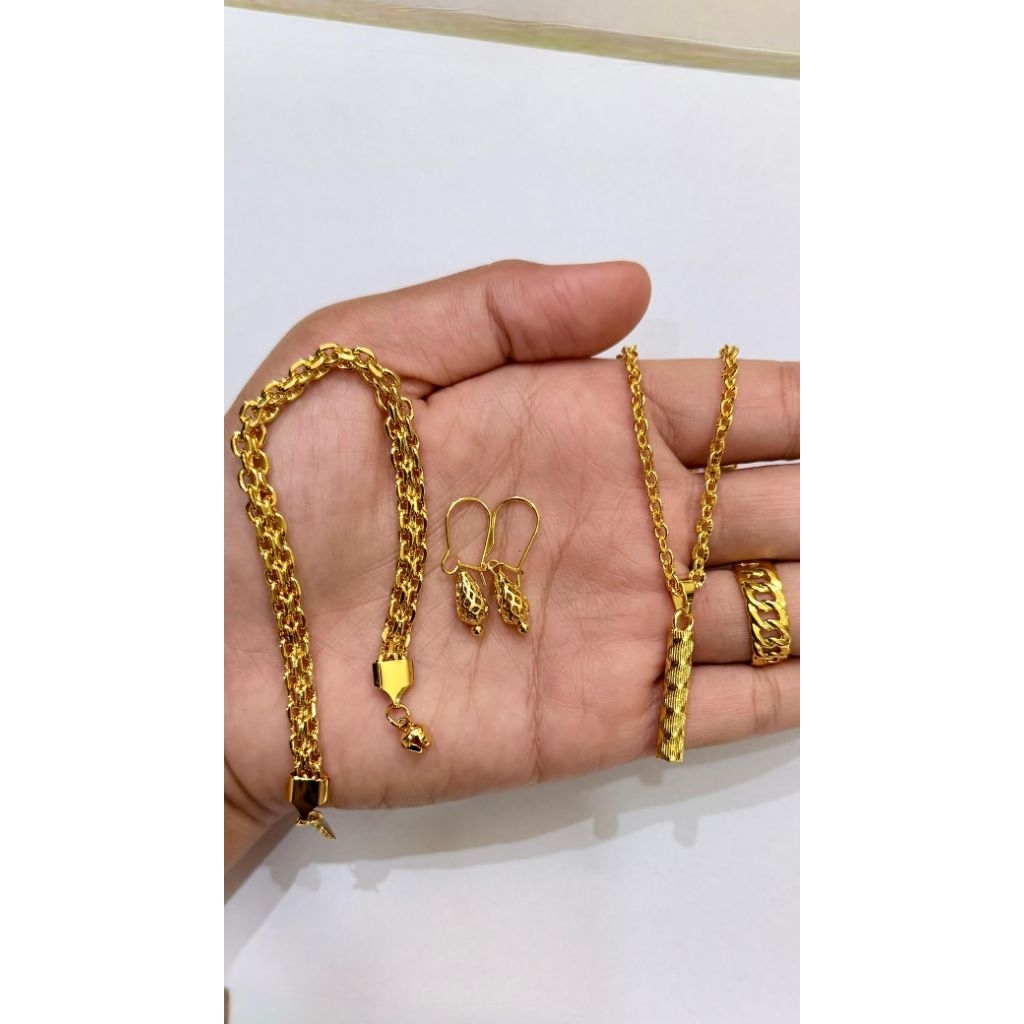 set perhiasan titanium anting tetes fullset anti luntur TERBARU TERLARIS