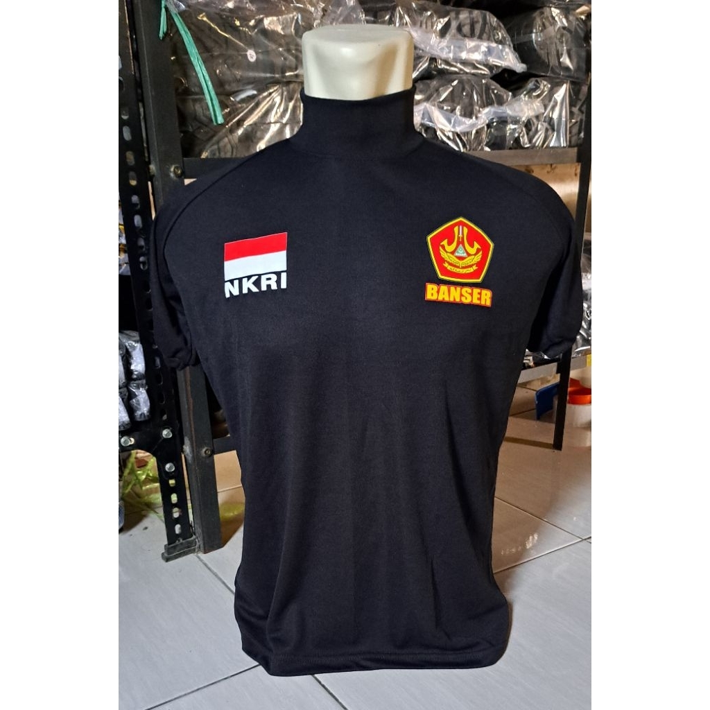 Kaos Banser kerah Tinggi Hitam