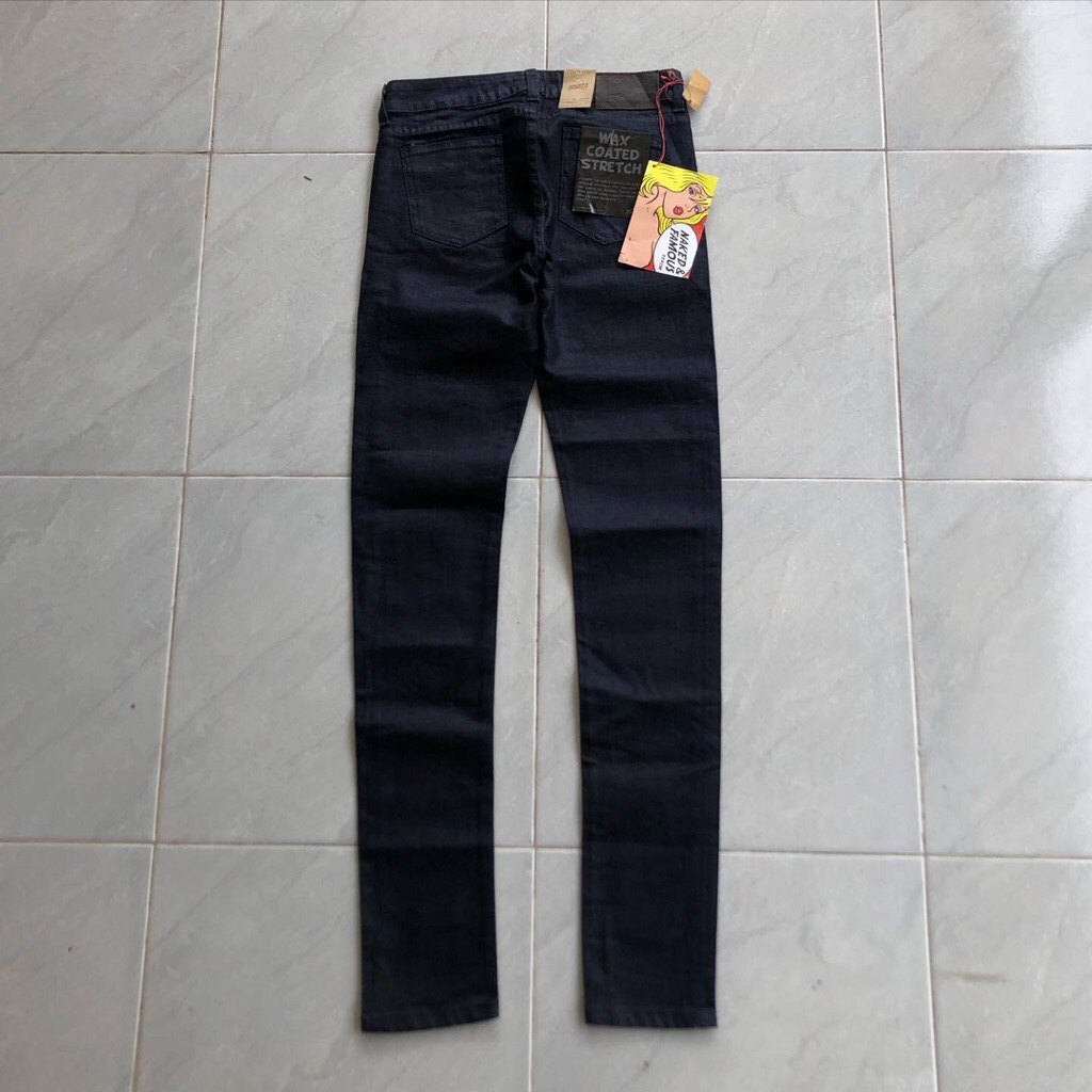NAKED & FAMOUS WAX COATED STRECH JEANS DENIM SKINNY GUY