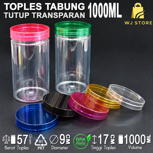 TOPLES TABUNG TRANSPARAN 1000ML / TOPLES 1000ML