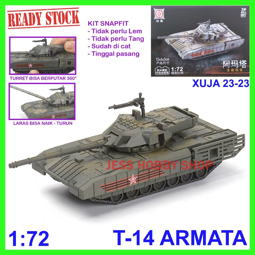 Model Kit XUJA 1/72 Tank T-14 Armata Russian Main Battle Tank T14 dan MBT lainnya Mainan Anak Milite