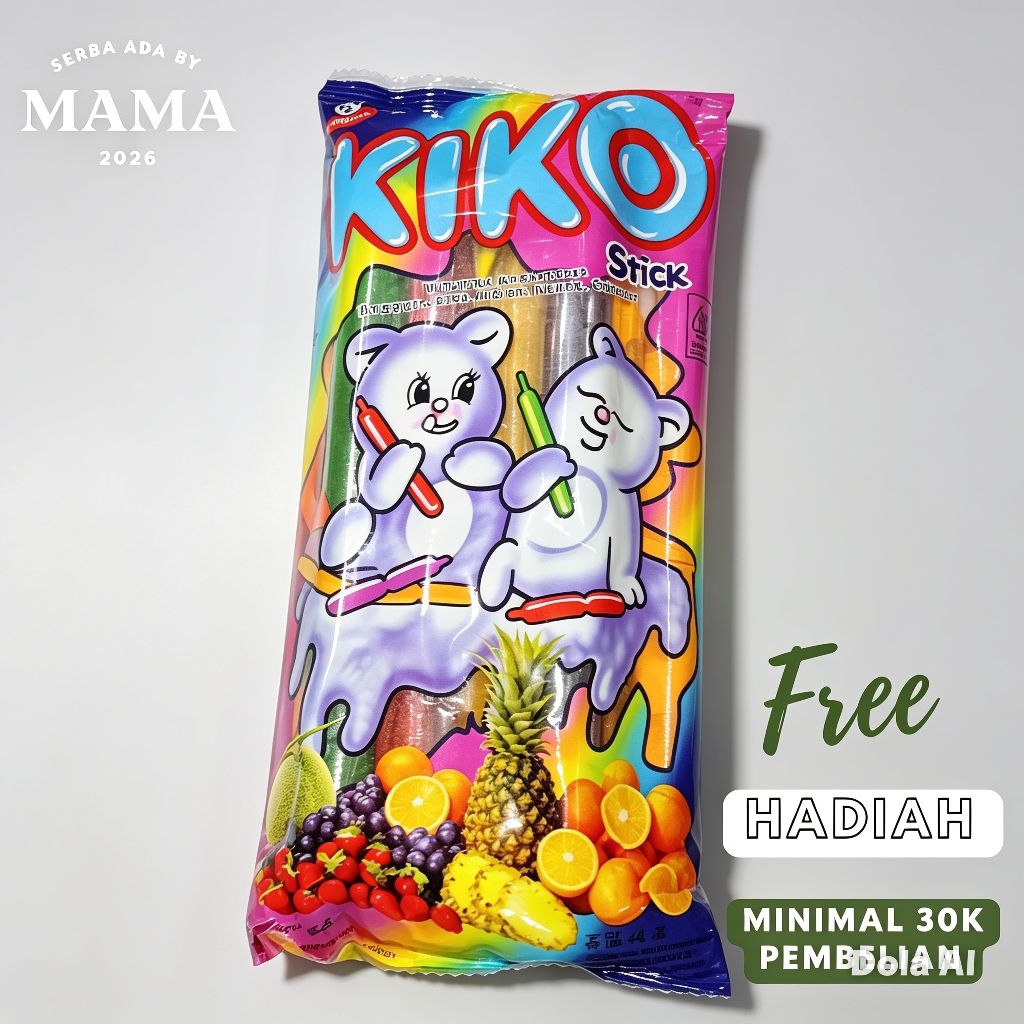 KIKO Es Stik Jelly - 10 Sticks, Rasa Buah Alami, Berserat Tinggi