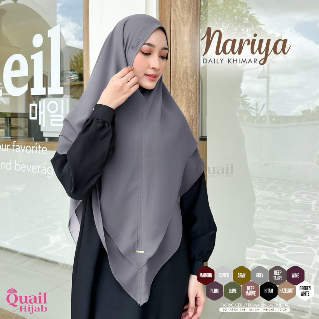 Quail Hijab - NARIYA KHIMAR 2 LAYER ORI QUAIL CERUTY PREMIUM