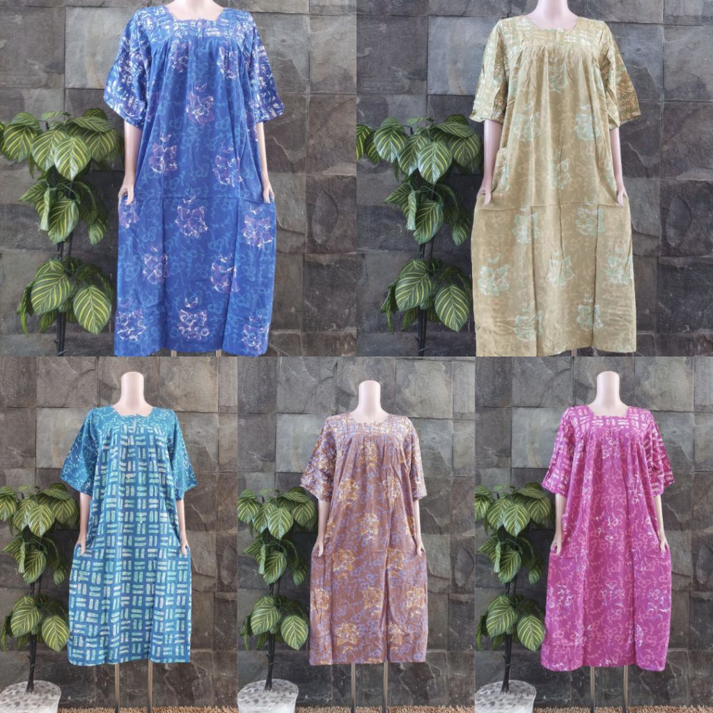 {Ld 136 Cm} Daster Huza Batik Pekalongan ll D Resleting ll Daster Resleting Jumbo