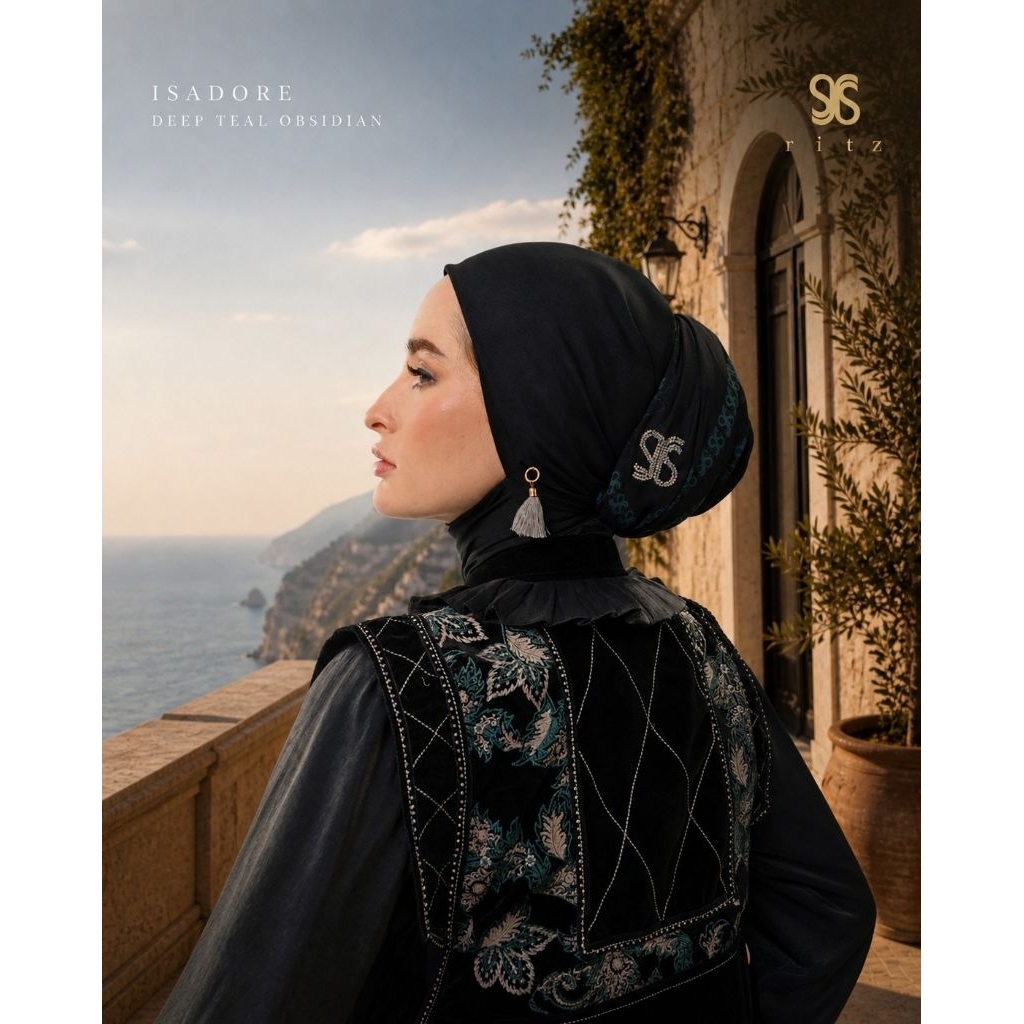 [RITZ SYARI] DRESS SET/GAMIS SET " ISADORE - NOIR ETHERE "By ritz syari