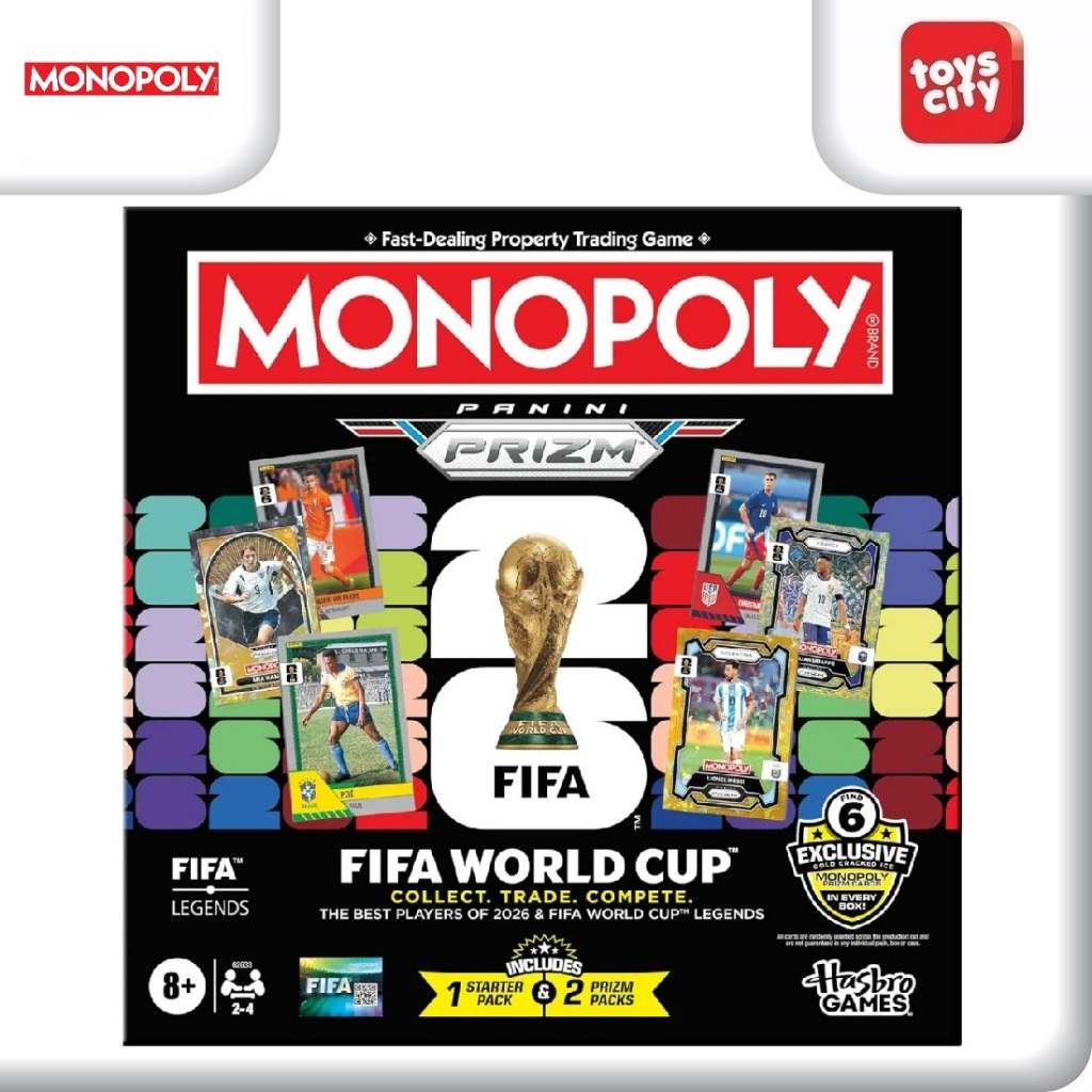 Monopoly Panini Prizm: FIFA World Cup Game I Soccer Board Game with Monopoly Panini Prizm FIFA World