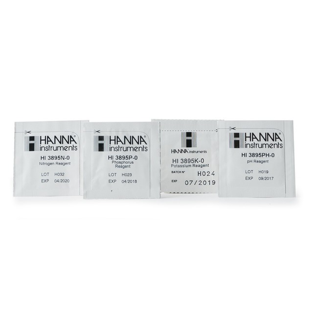Hanna HI3895-010 Soil analysis, Ned (N), ascorbic acid (P) tetraphenylborate (K) pH indicators (pH) 