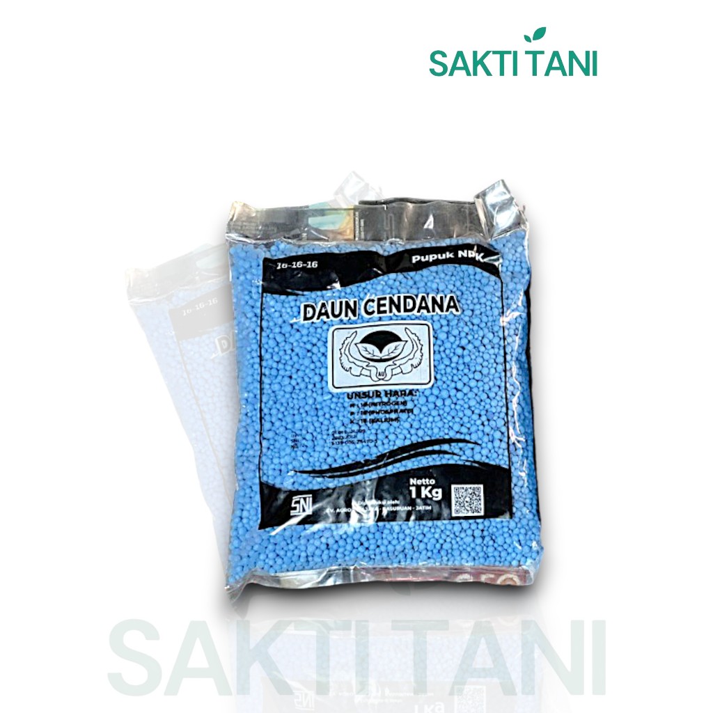Pupuk NPK Daun Cendana 1kg Pupuk NPK161616 Biru
