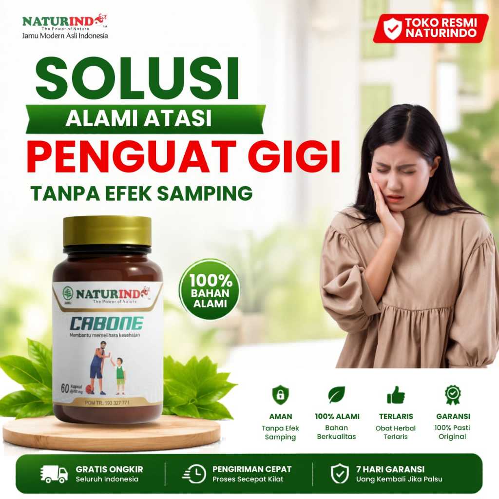 Cabone Naturindo Original Herbal Penguat Gigi Goyang dan Menjaga Kesehatan Gusi