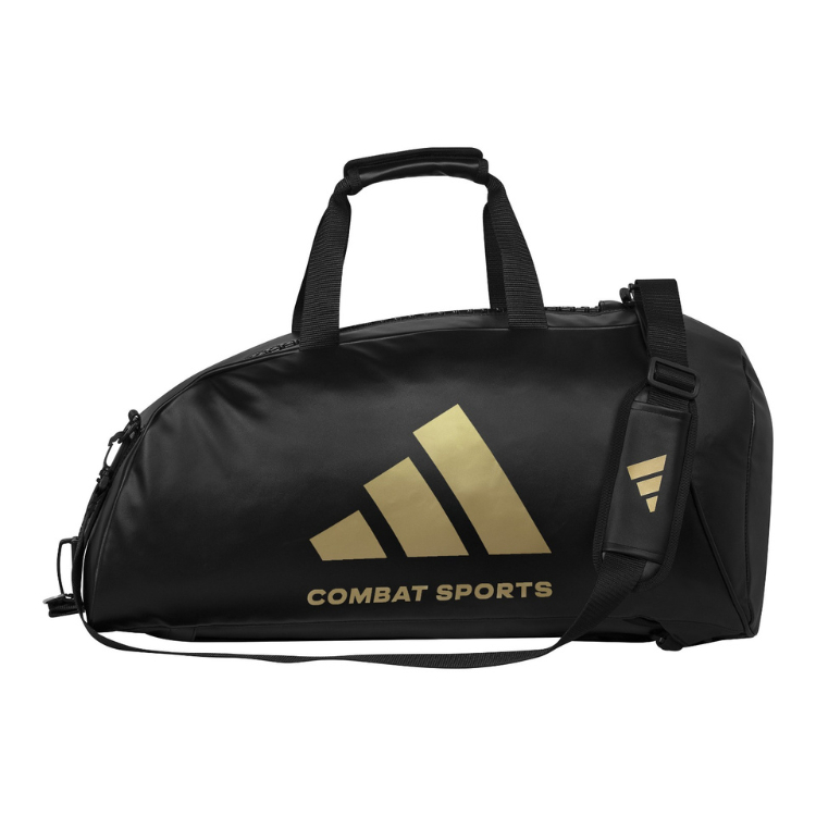 Adidas Training 2 in 1 COMBAT SPORT Bag Black Gold - Tas Olahraga Gym Yoga Golf Badminton Tennis Fut