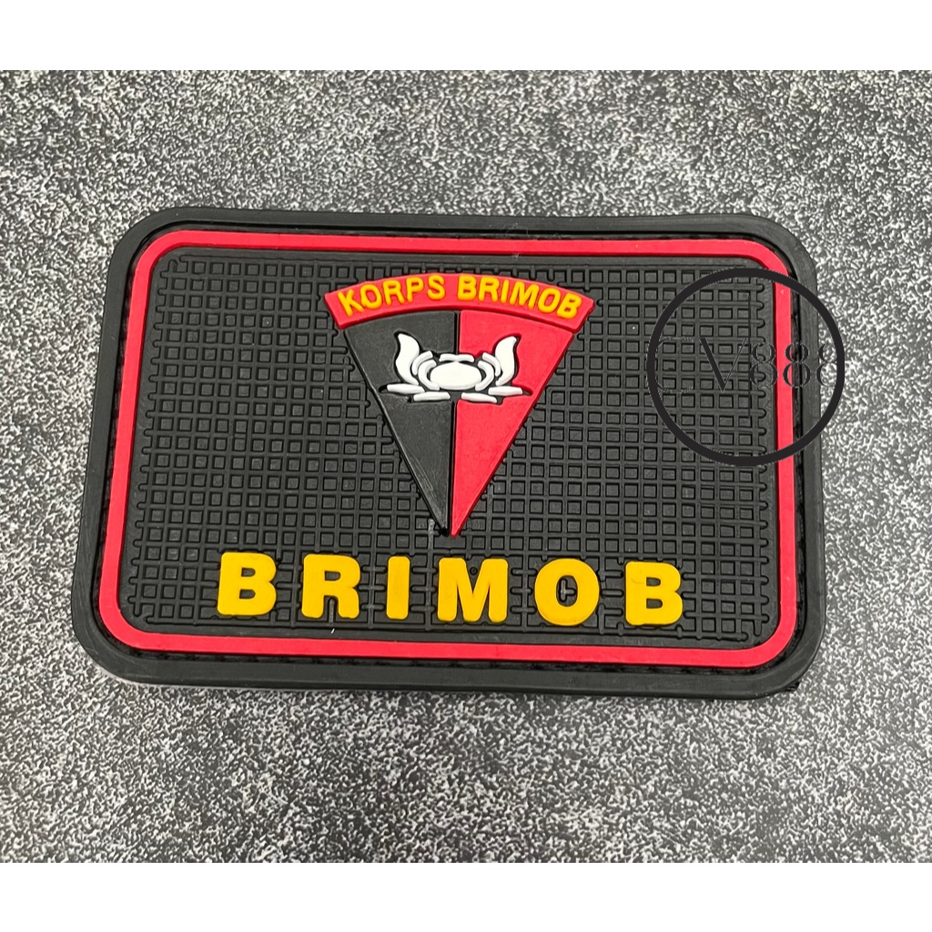 Patch Brimob (Kotak Logo+Tulisan Segitiga) - Patch Velcro BRIMOB Indonesia - Prepetan - Patch Velcro