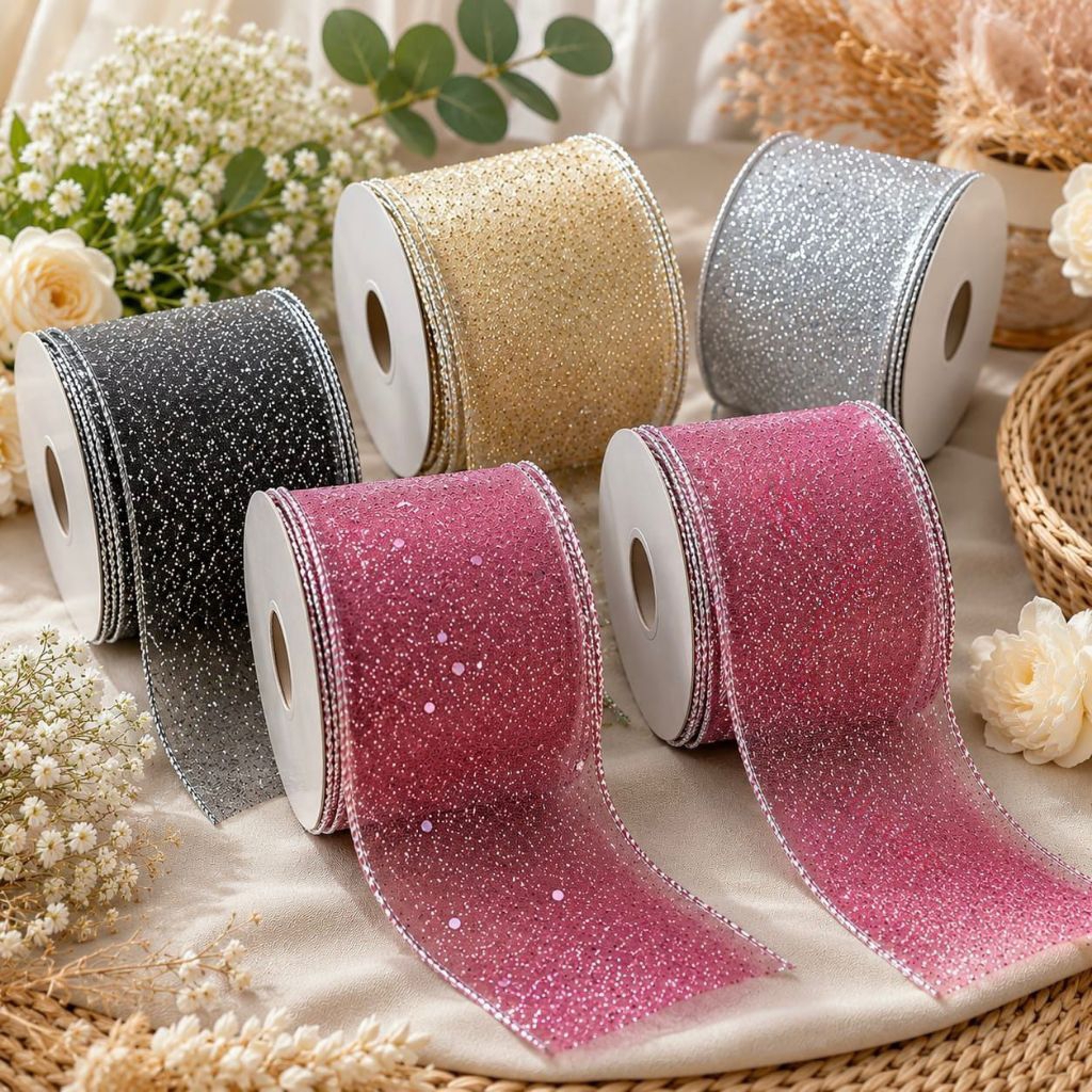 1 Yard (91 cm)- PITA ORGANZA GLITER | PITA ORGANZA TRANSPARAN GLITER