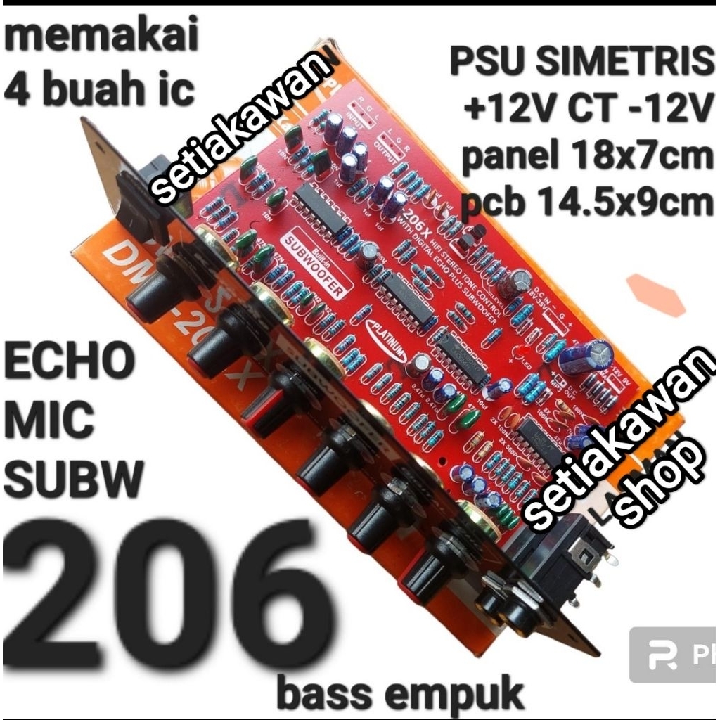 tone control stereo & subwoofer DMs 206 plus panel