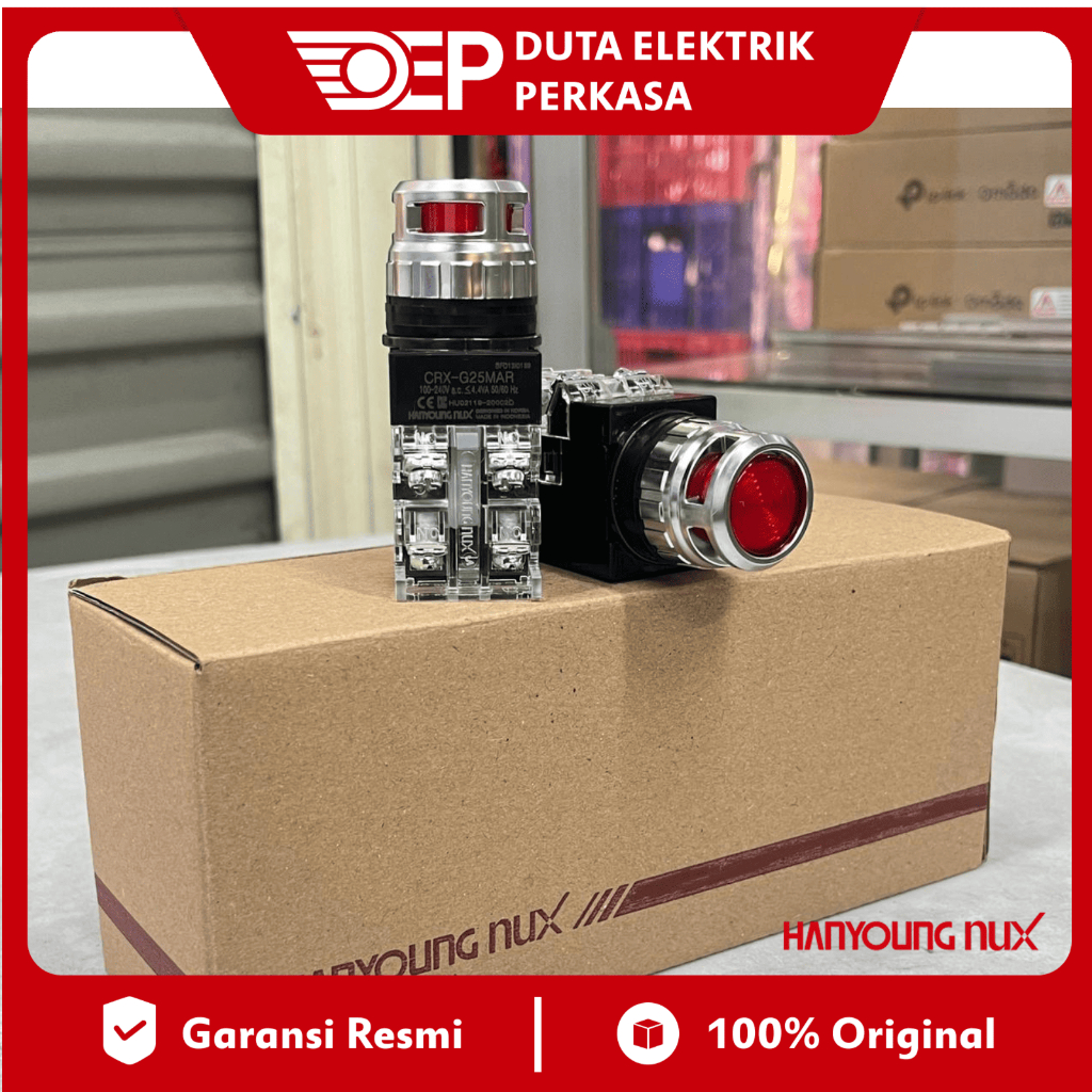CRX-G25MAR ILLUMINATED PUSH BUTTON 25MM AC RED