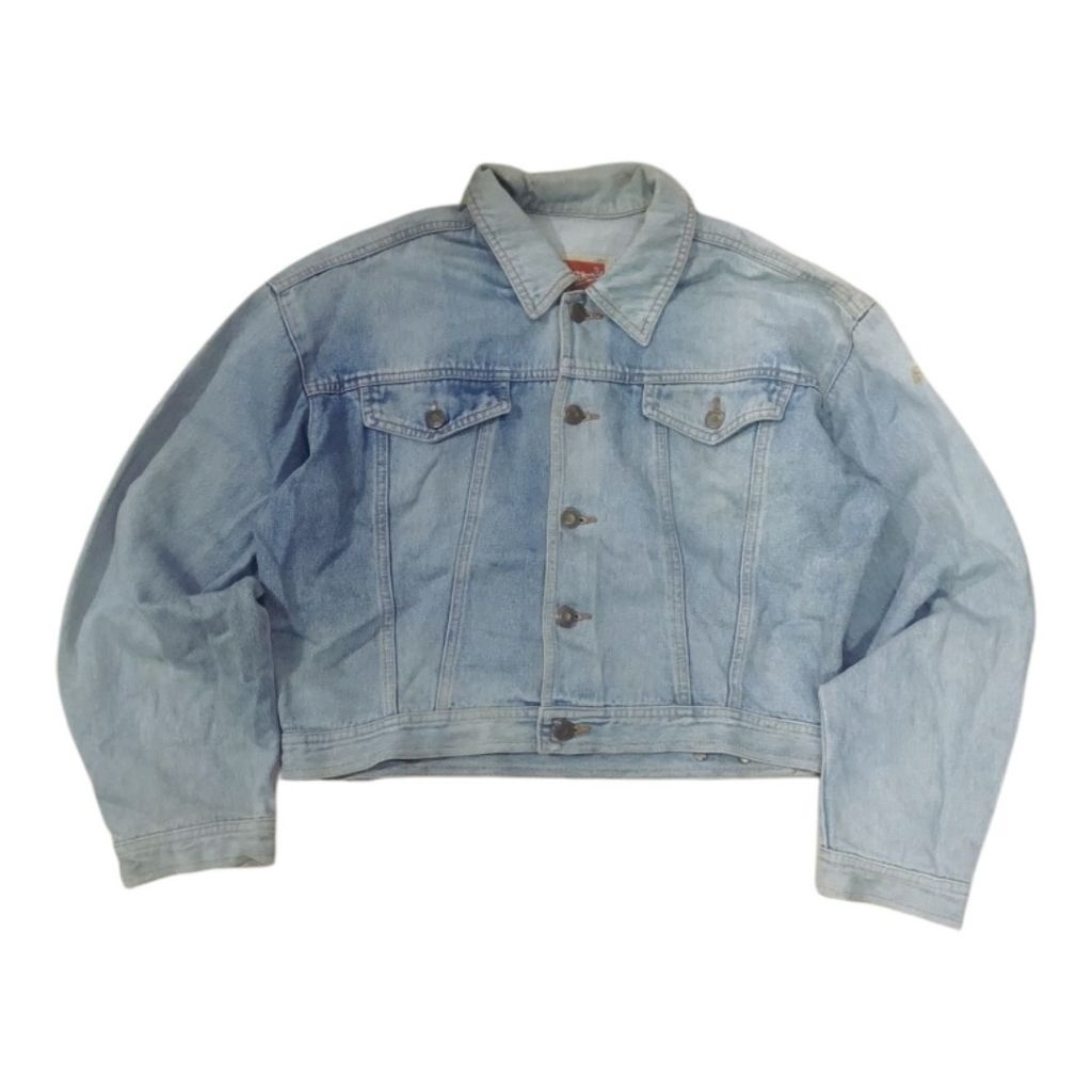 vtg jacket denim olive blouch est 1980s