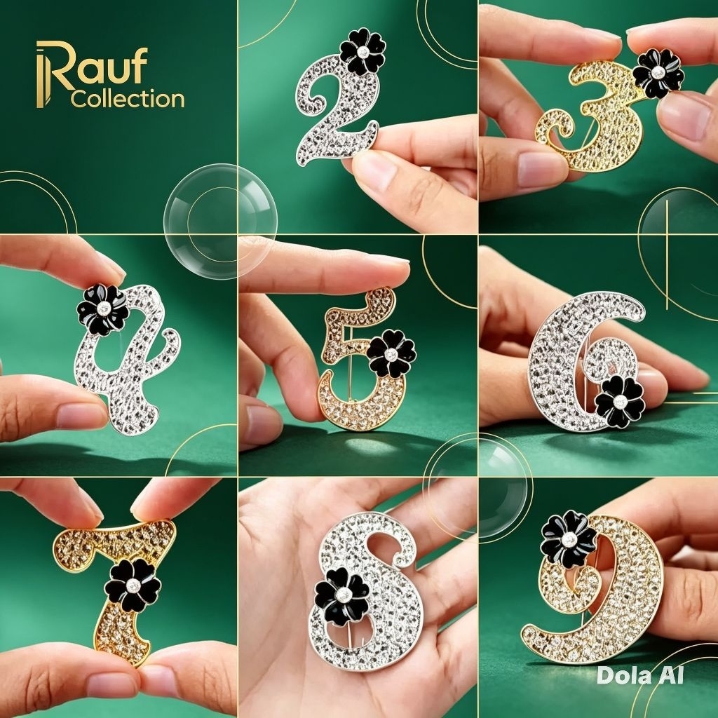 ASESORIS BROS MOTIF ANGKA BROS DADA BROS ANGKA FUL MATA Dengan Desain Angka Elegan dan Detail Mata K