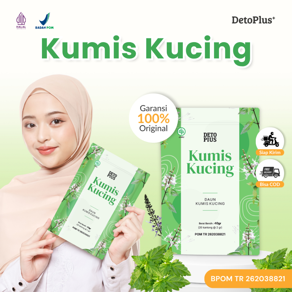 [BPOM] Teh Kumis Kucing Detoplus - Teh Celup Minuman Instan Rempah Alami Kumis Kucing- Halal & Origi