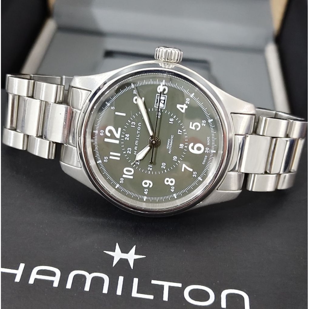Hamilton Khaki Field H705950 Green Dial Date Automatic 40mm