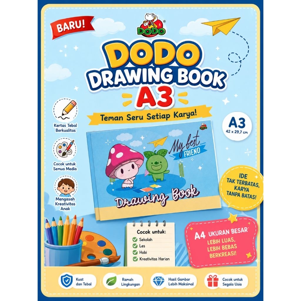 DODO DRAWING BOOK A3