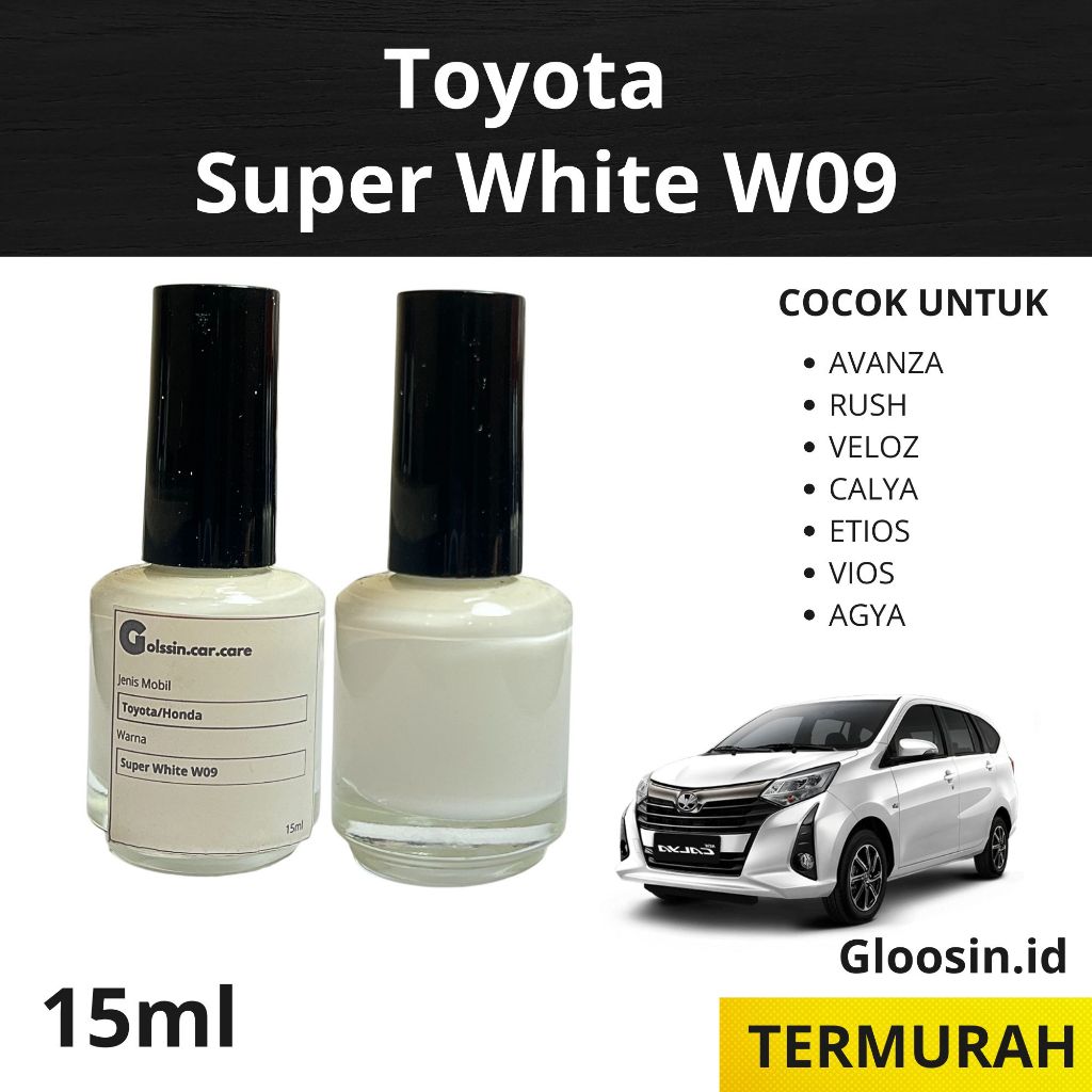 Cat Oles Toyota White Solid W09 Penghilang Baret Mobil Lecet Gores Avanza Agya Calya Rush Putih