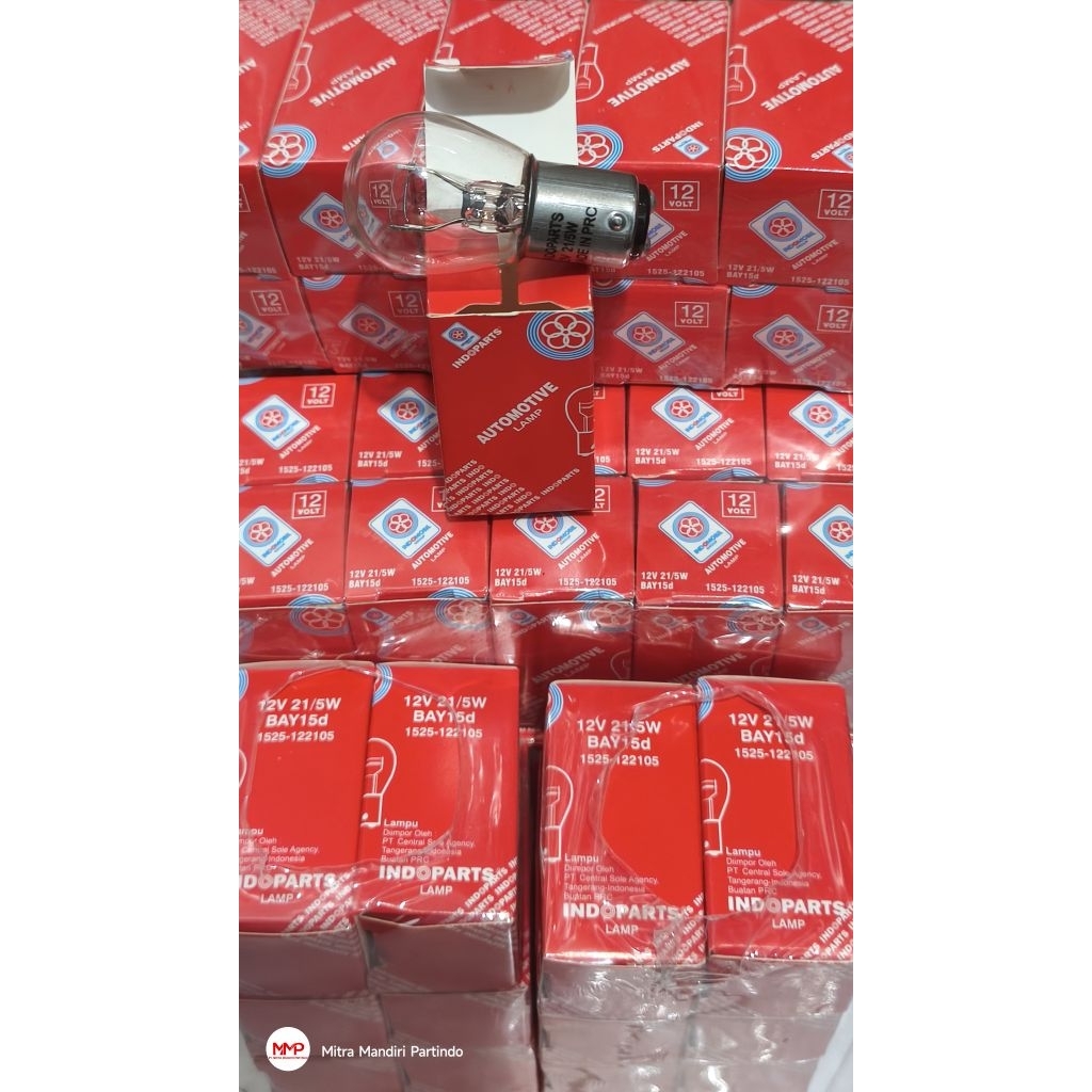 Bohlam Lampu Rem Motor 12V 21/5W INDOPARTS STOP LAMP Original Berkualitas