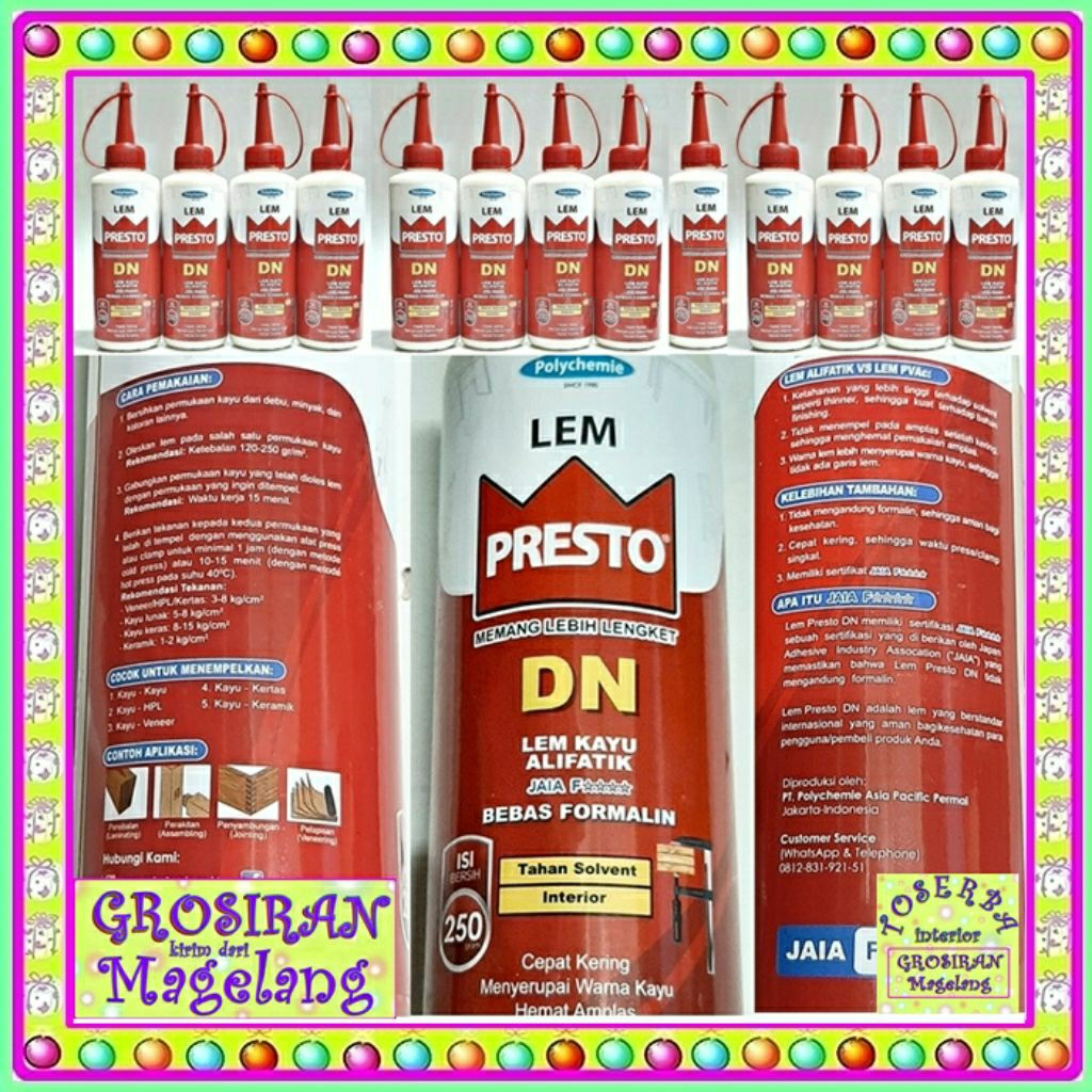 Lem presto DN 600gr - Lem swrba guna - llem kayu - Lem gitar