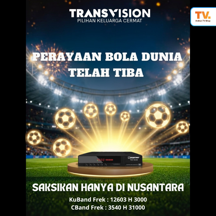Transvision Nusantara HD / Tanaka Paket Gold 1 Bulan - Paket nonton Piala Dunia 2026 - Channel TV Na