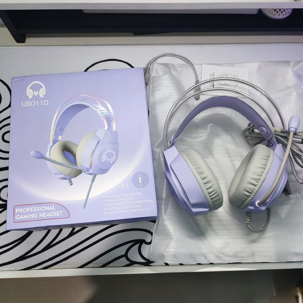 *PRE-LOVED/SECOND* ASTON Headset Gaming UBO11D AMT141 USB Jack With Mikrofon HiFi Surround 9D Noise 