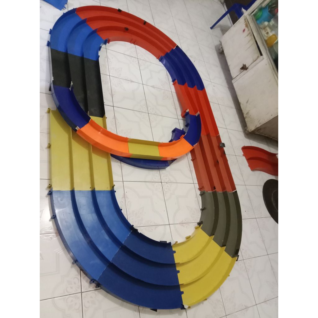 track untuk bermain speed tamiya 3jalur pindah jalur flyover interchange track tamiya 3jalur