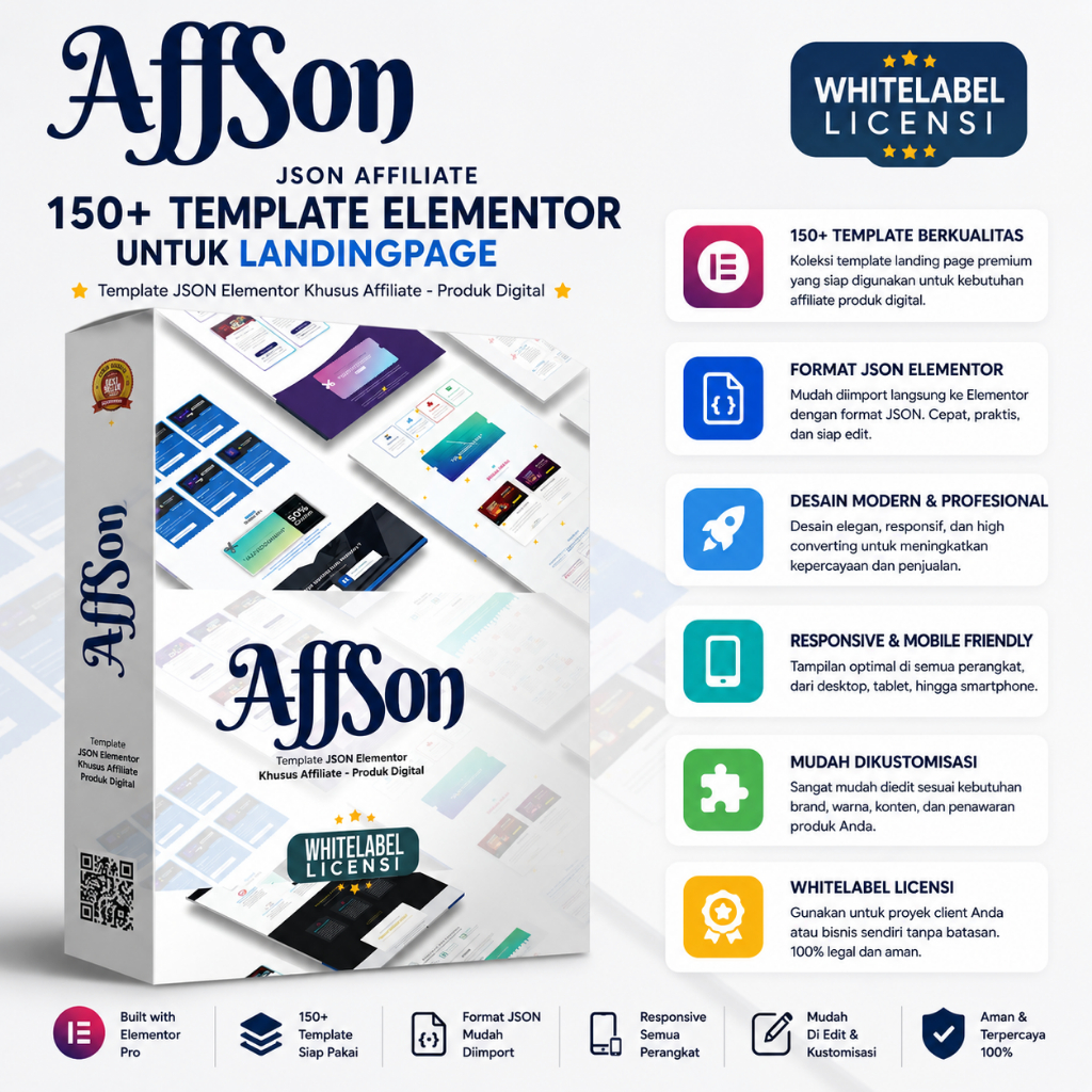 AFFSON JSON AFFILIATE 150+TEMPLATE ELEMENTOR UNTUK LANDINGPAGE