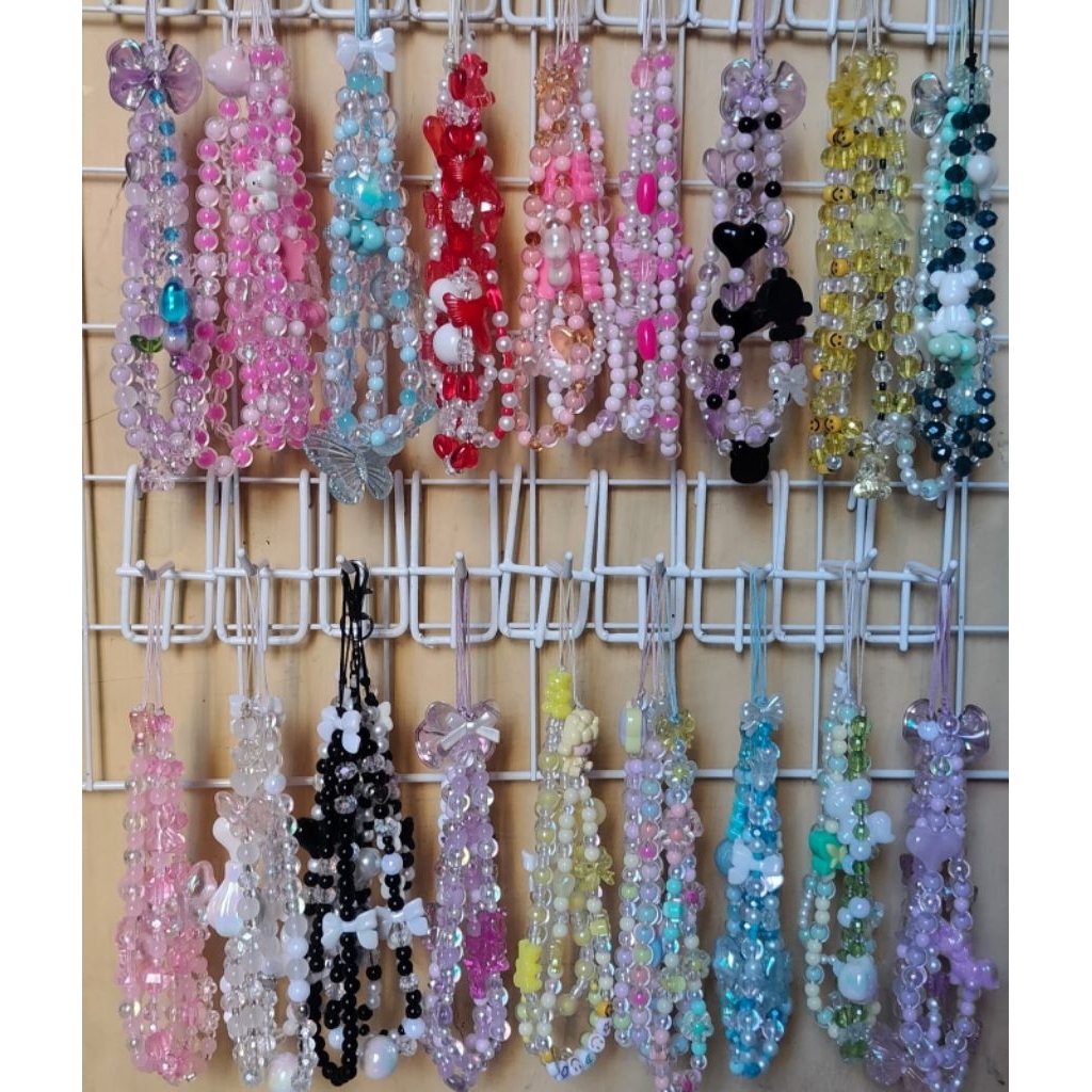 BELI 1 GRATIS 1 Gantungan Hp Kristal Strap Phone Tali Hp Manik Manik
