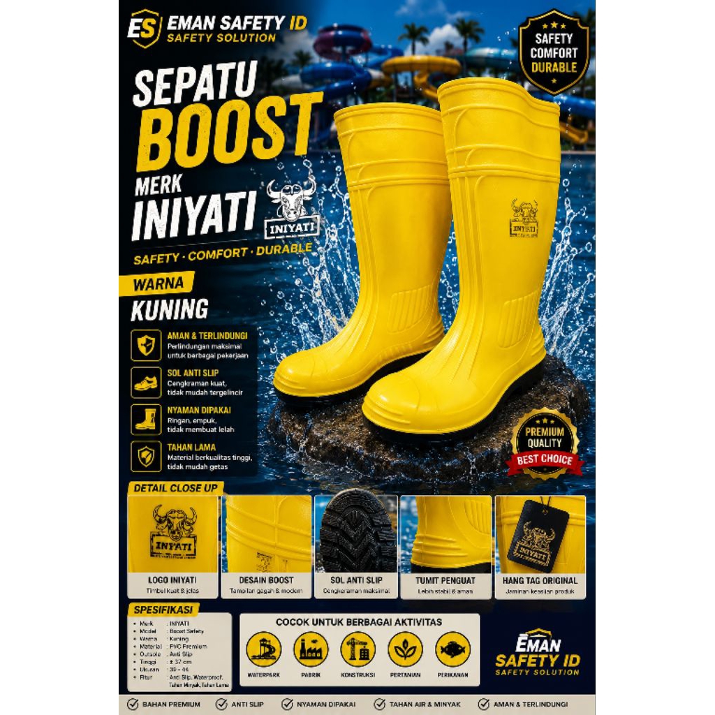 Sepatu safety boot INYATI / Wayna INYATI Original asli -35