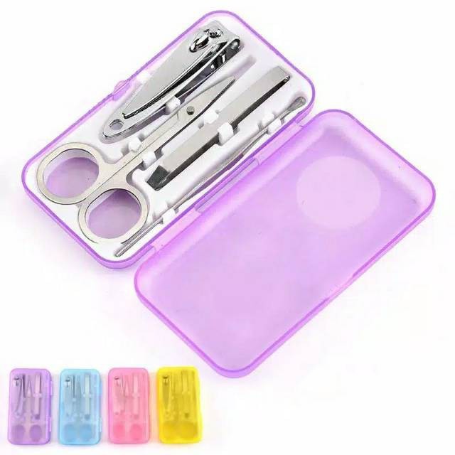 Menicure Pedicure Set 4IN1 / Manicure Pedicure Alat Gunting Kuku 4 In 1 / Stainless Manicure Set 4IN