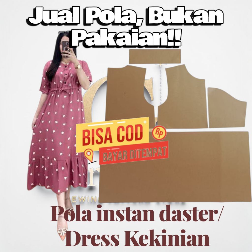 Pola Instan Daster/Dress KeKinian, Daster Busui Friendly