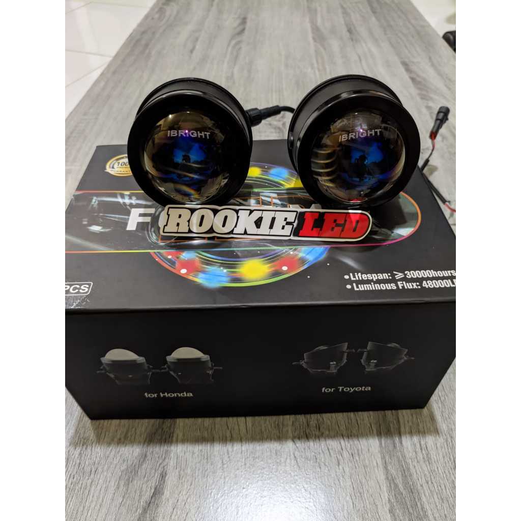 IBRIGHT - Sepasang Foglamp 3inc IBRIGHT Upgrade Honda dan Toyota Blue Lens C990 Bonus Breket Foglamp