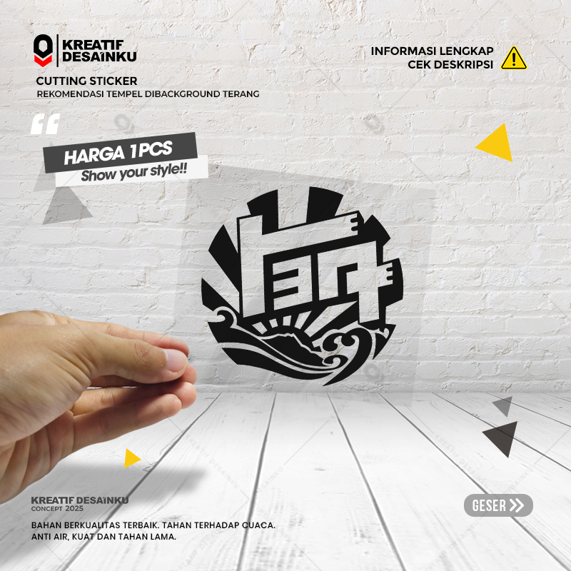 Cutting Stiker JDM Kanji Sun Variasi Motor Mobil Sticker Veriasi Aksesoris Timbul Keren Style Dasbor