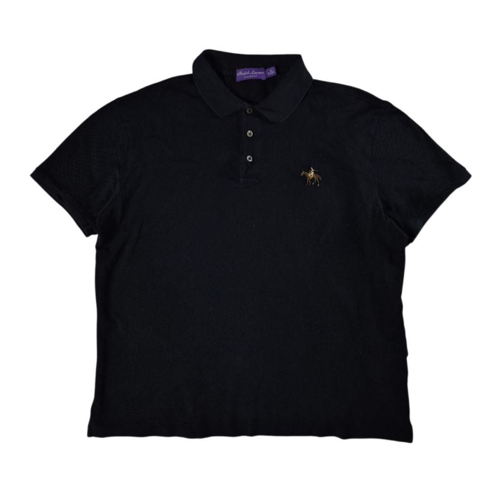 Ralph Lauren Purple Label Men's Logo Poloshirt Black Made in Italy Rare Authentic