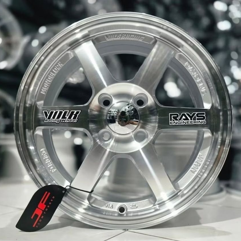velg TE37 OG FLOW FORMING r15 lebar 6,5 pcd 4x100 et 42 velg mobil ring 15 pnp mobil agya ayla swift