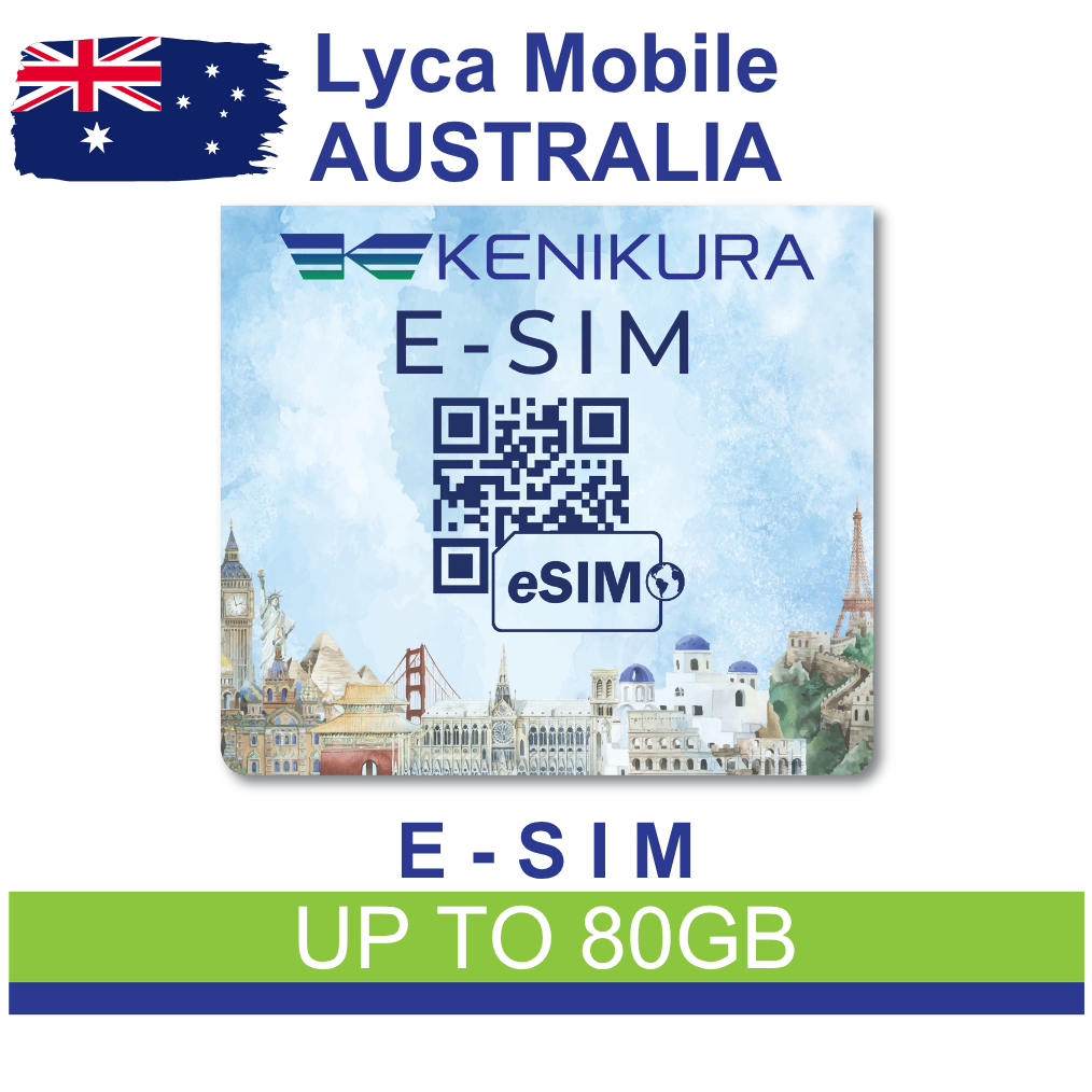 Kenikura eSIM Australia Kuota Data Besar Lycamobile Vodafone Data call