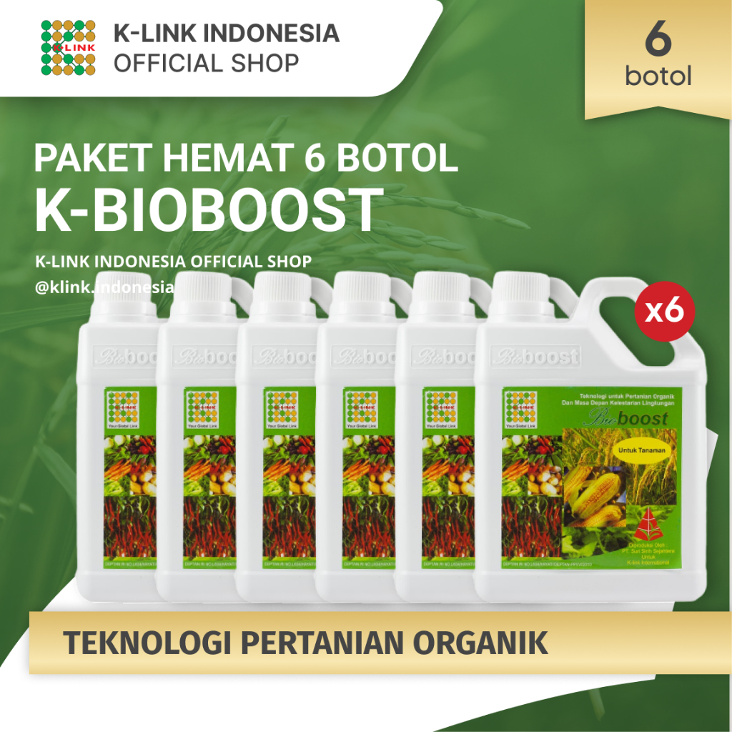 HEMAT PCS] K-BioBoost Paket 6 Botol Pupuk Cair Organik Hayati untuk Pertanian dan Perkebunan PCS] K-