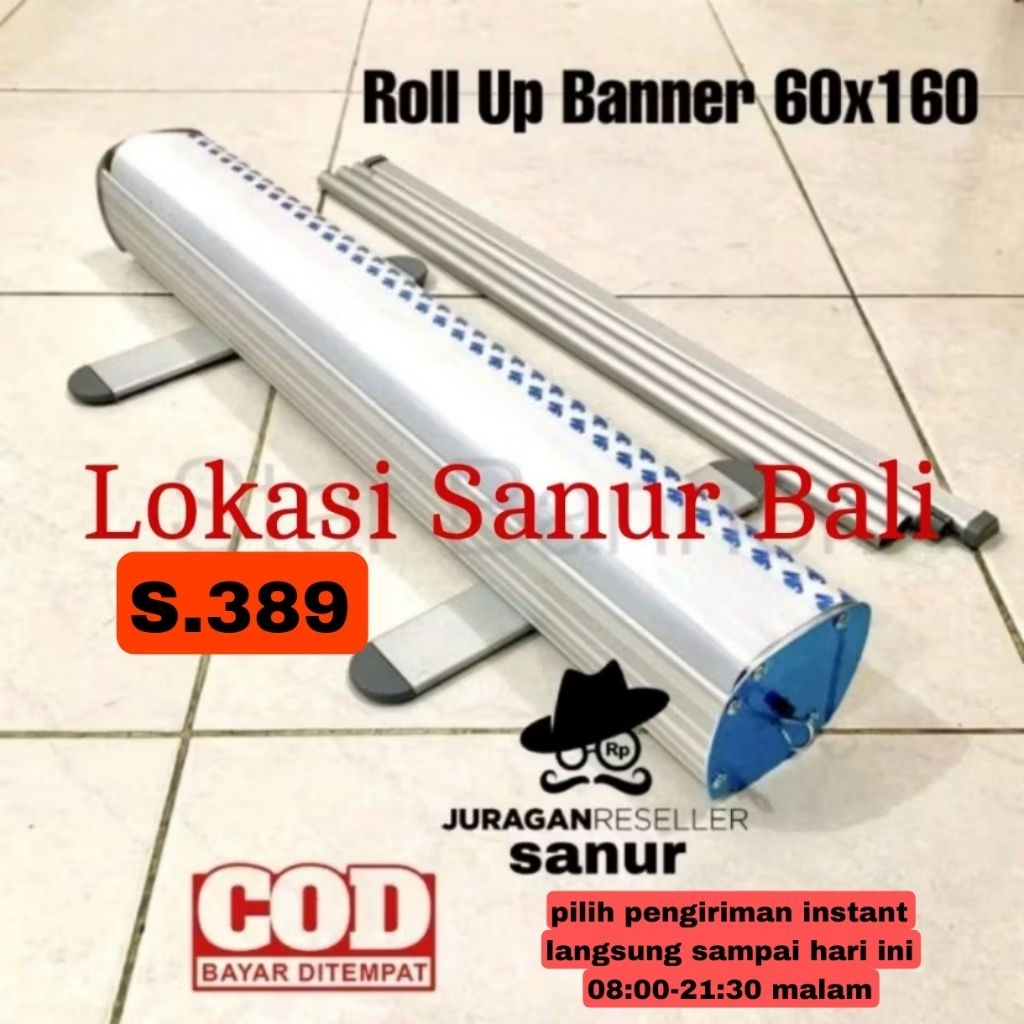Stand Roll up banner 60x160 sanur bali(Ingat tidak termasuk banner) free tas