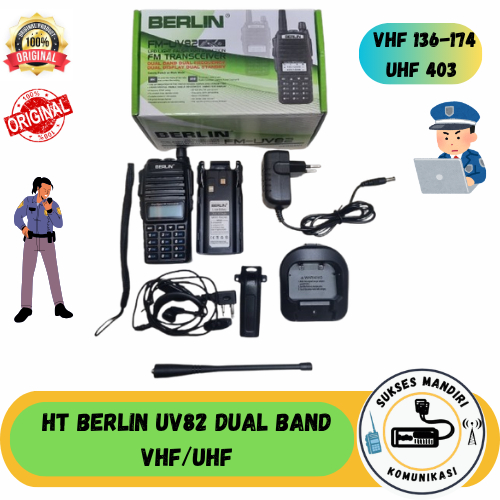 HT BERLIN UV82 DUAL BAND VHF UHF LENGKAP HANDSFREE HT BERLIN UV 82 VHF UHF