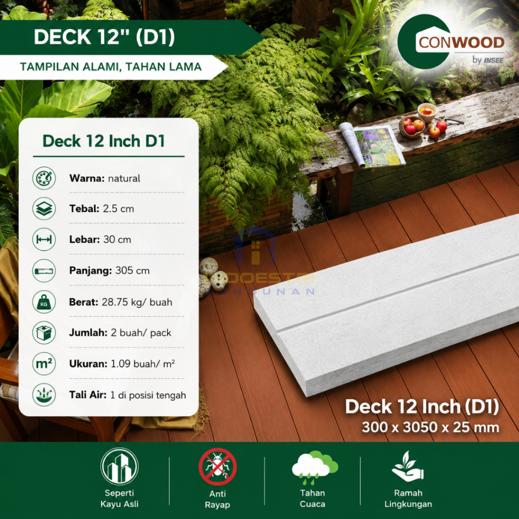 Conwood Deck 12" D1 / Conwood Decorative Deck 12" (300 x 3050 x 25 mm)