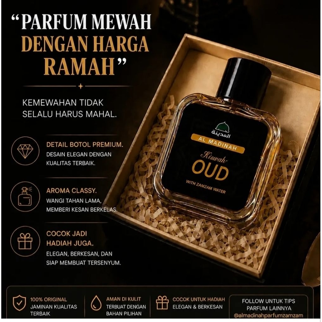 KISWAH OUD - Original Perfume Khas Makkah Madinah - Haramain Oud - Kiswah Oud - Rose Nabawi - Al RAW