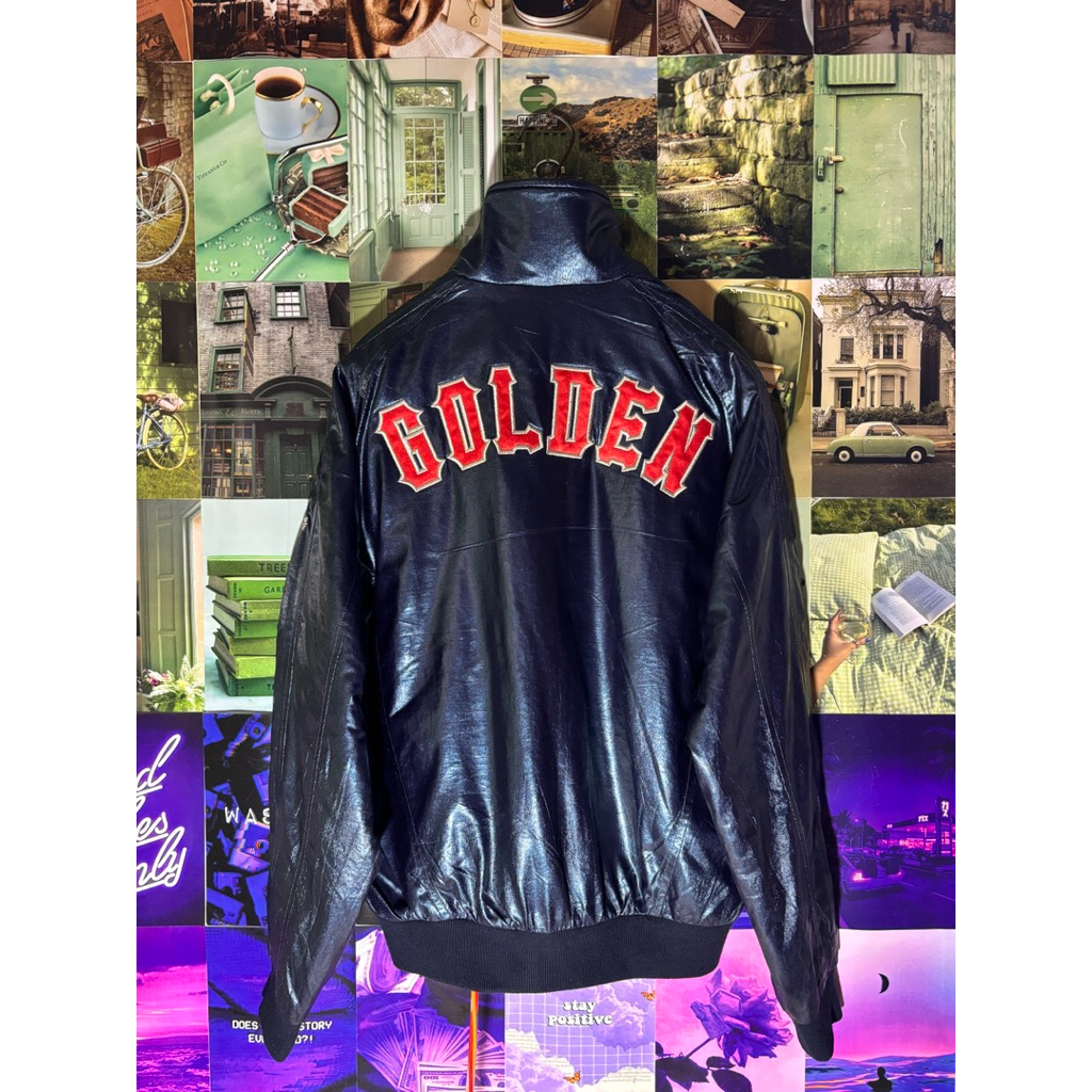 Zett Golden Baseball Varsity Jacket Preloved
